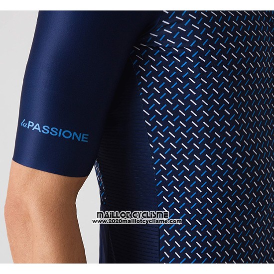 2019 Maillot Ciclismo La Passione Bleu Manches Courtes et Cuissard